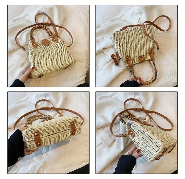 WOVEN STRAW BAG