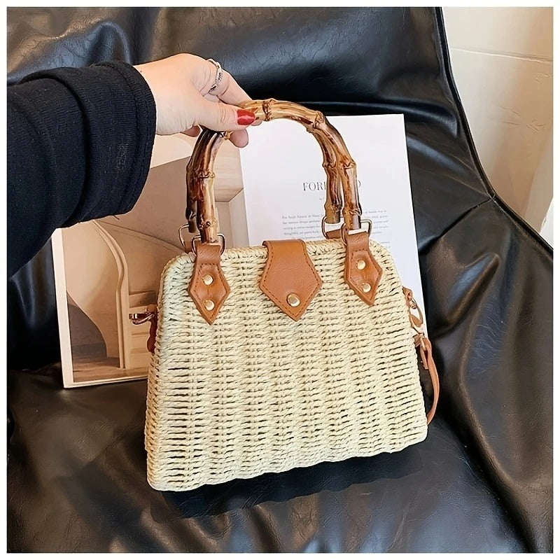 WOVEN STRAW BAG